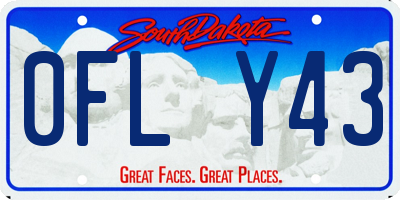SD license plate 0FLY43