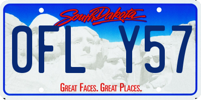 SD license plate 0FLY57