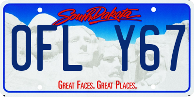 SD license plate 0FLY67