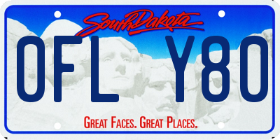 SD license plate 0FLY80