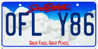 SD license plate 0FLY86