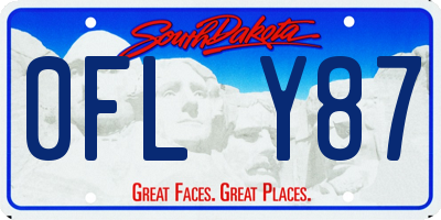 SD license plate 0FLY87