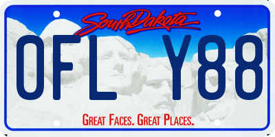 SD license plate 0FLY88