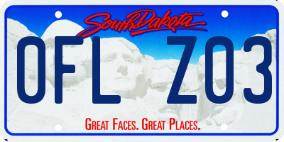 SD license plate 0FLZ03