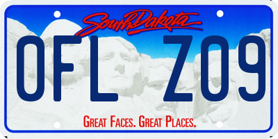 SD license plate 0FLZ09