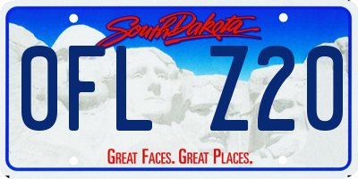 SD license plate 0FLZ20