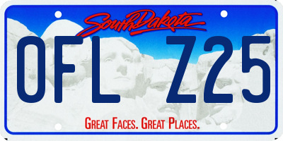 SD license plate 0FLZ25