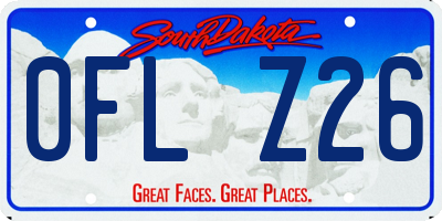 SD license plate 0FLZ26