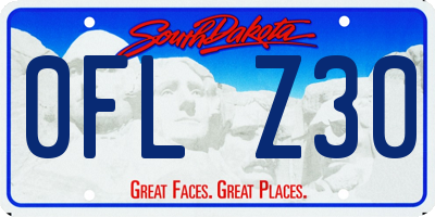 SD license plate 0FLZ30