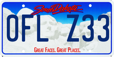 SD license plate 0FLZ33