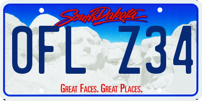 SD license plate 0FLZ34
