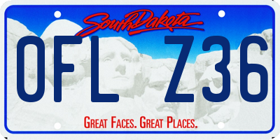 SD license plate 0FLZ36
