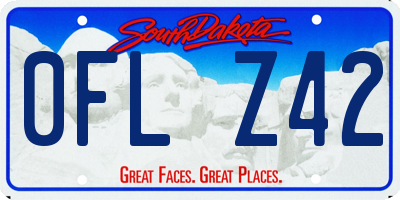 SD license plate 0FLZ42