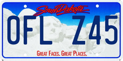 SD license plate 0FLZ45