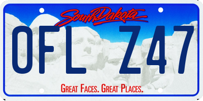SD license plate 0FLZ47
