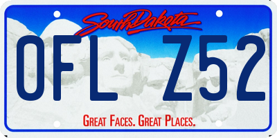 SD license plate 0FLZ52