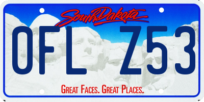 SD license plate 0FLZ53