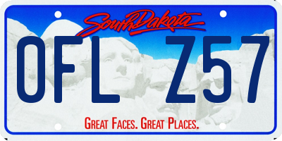SD license plate 0FLZ57