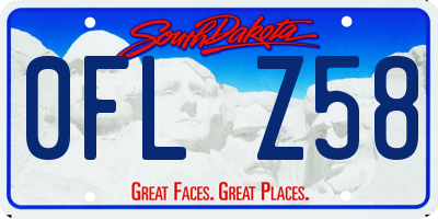 SD license plate 0FLZ58