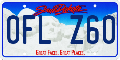 SD license plate 0FLZ60