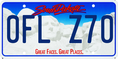 SD license plate 0FLZ70
