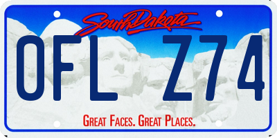 SD license plate 0FLZ74