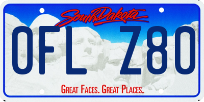 SD license plate 0FLZ80