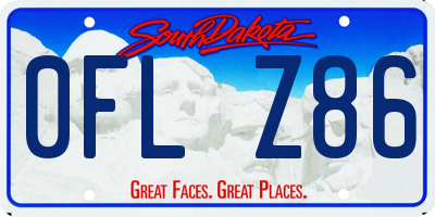 SD license plate 0FLZ86