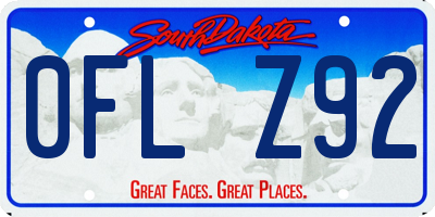 SD license plate 0FLZ92