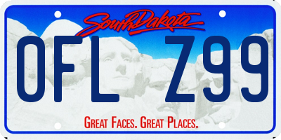 SD license plate 0FLZ99