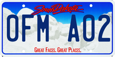 SD license plate 0FMA02