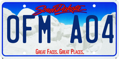 SD license plate 0FMA04