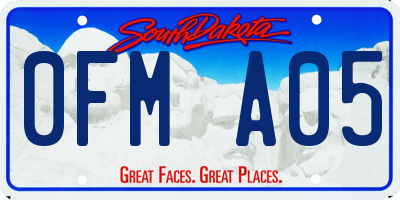 SD license plate 0FMA05