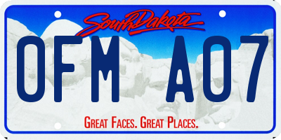 SD license plate 0FMA07