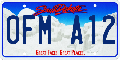 SD license plate 0FMA12