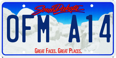 SD license plate 0FMA14