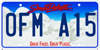 SD license plate 0FMA15