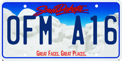 SD license plate 0FMA16