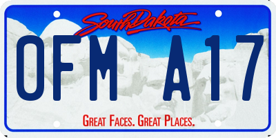 SD license plate 0FMA17