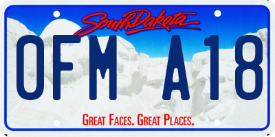 SD license plate 0FMA18