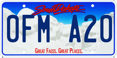 SD license plate 0FMA20