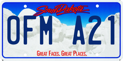 SD license plate 0FMA21
