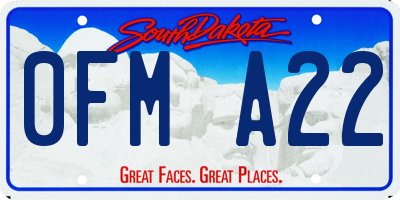 SD license plate 0FMA22