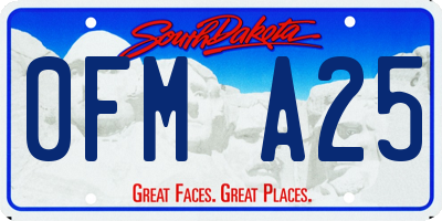 SD license plate 0FMA25