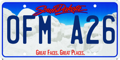 SD license plate 0FMA26