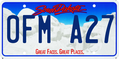 SD license plate 0FMA27