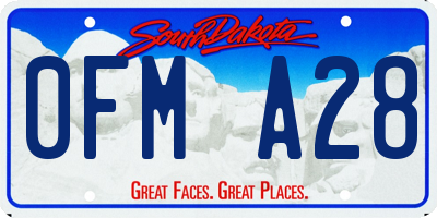 SD license plate 0FMA28