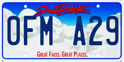SD license plate 0FMA29