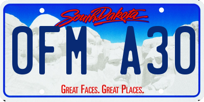 SD license plate 0FMA30