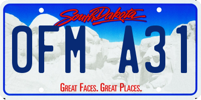 SD license plate 0FMA31